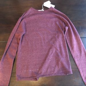 XL Maroon Thermal Long Sleeve Sweatshirt